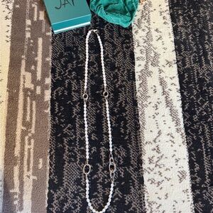 New JAI Sterling Silver Cultured Fresh Water Pearls 36” Necklace